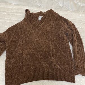 Hippie Rose Chocolate V-Neck Sweater